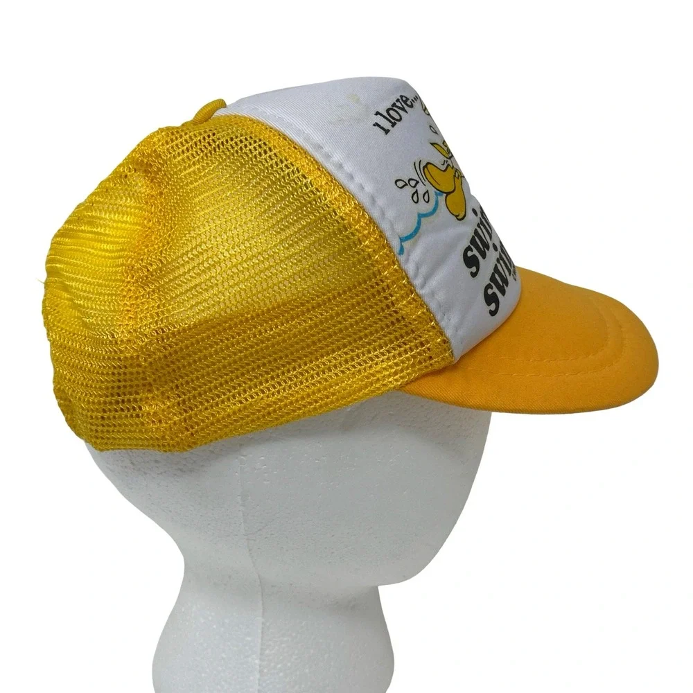 Vintage Kids 1984 Tweety Bird Trucker Hat Looney Tunes Yellow Mesh Cap